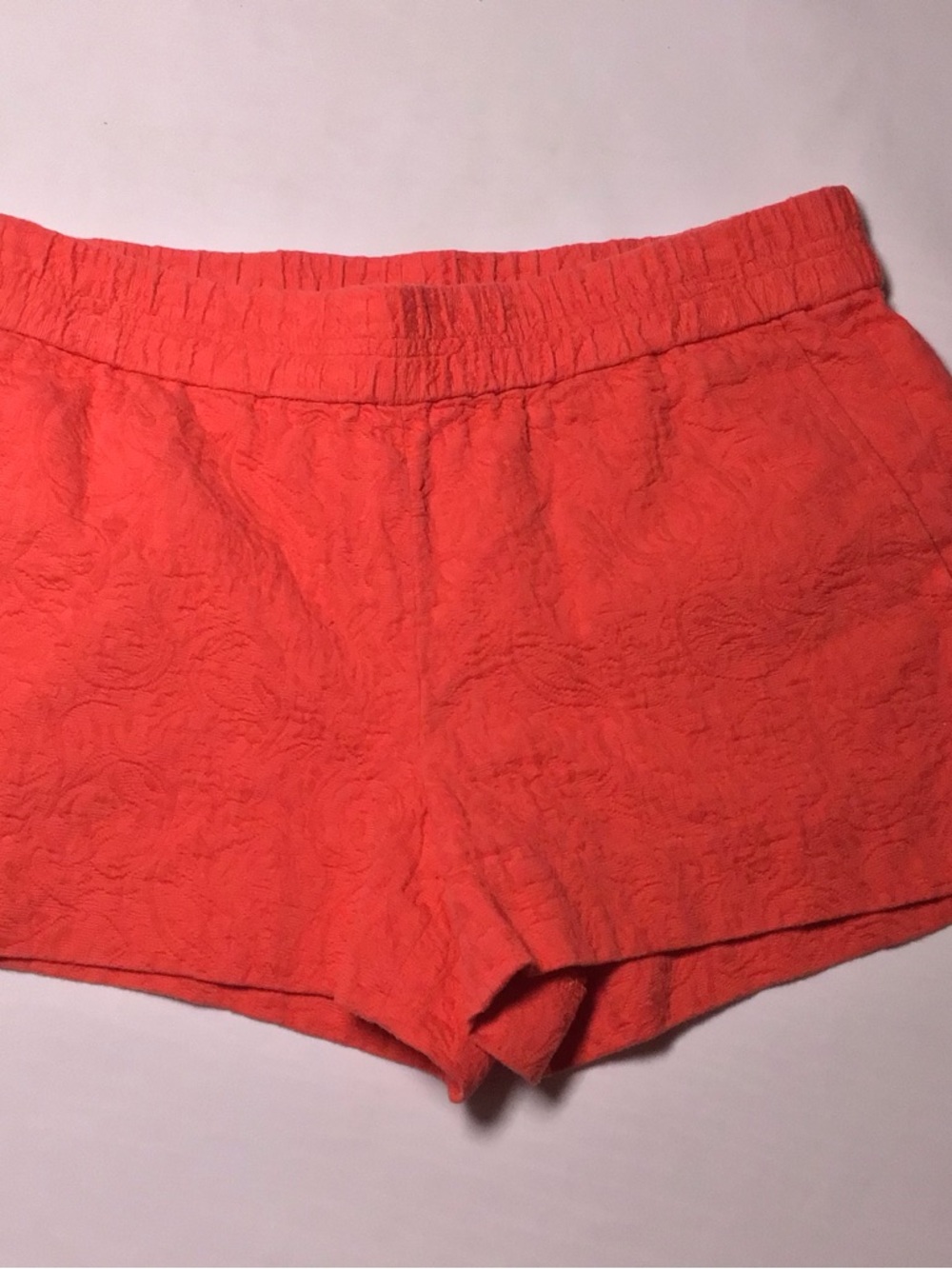 J. Crew Coral Textured Elastic-Waist Women's Athletic Shorts